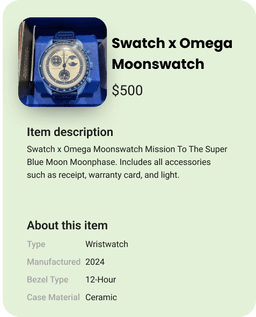 Generated listing example - LEGO DeLorean