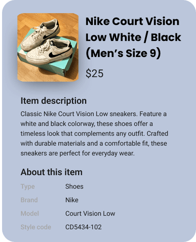 Generated listing example - MacBook Air