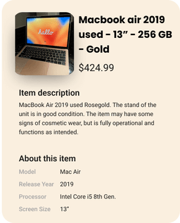 Generated listing example